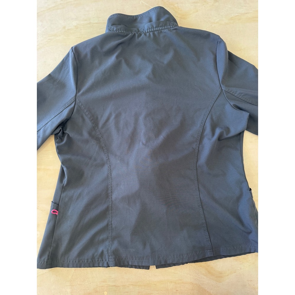 Heartsoul Scrub Jacket‎ Pewter Gray Full Zip Mock Neck Large Medical Core Nurse - Picture 7 of 10